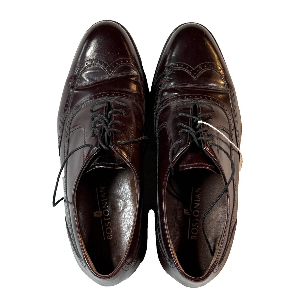 Bostonian Dress Shoes Mens Size 8 Brown Leather Wingtip Brogue Oxford Lace Up
